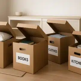 large cardboard storage boxes with lids